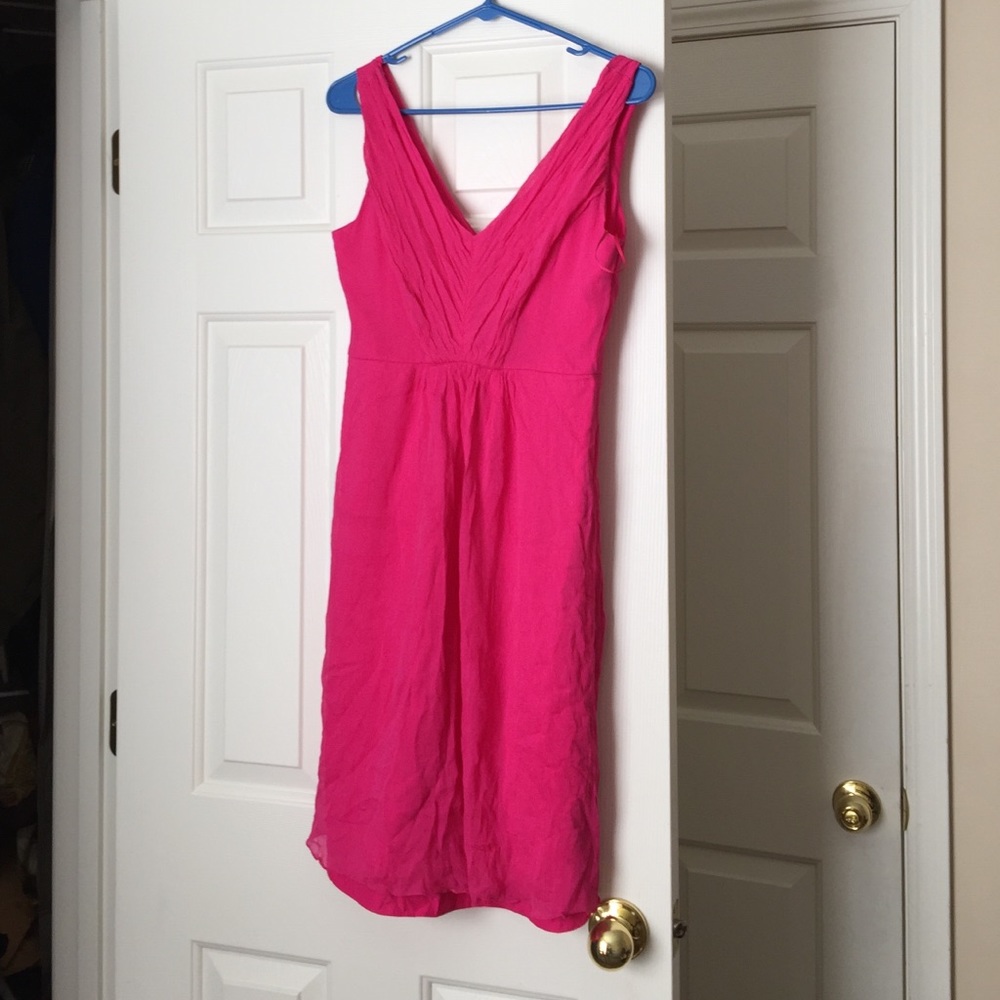 Jcrew A line chiffon pink silk dress